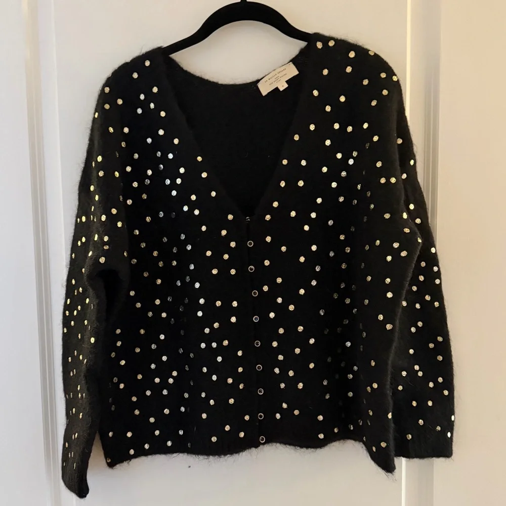 Sezane Lizy Cardigan Noir/doré - Size S - Picture 2 of 5